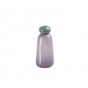 Botellon grande con tapa 30 cm de alto x 16 cm de base color purpura  y verde esmeralda