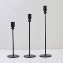 Set x 3 candelabros de metal 3 tamaños color negro