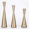 Set de 3 candelabros de metal 3 tamaños color dorado