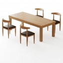 MESA DE MADERA RECTANGULAR COLOR NATURAL  160X80X75CM
