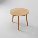 MESA DE MADERA REDONDA COLOR NATURAL DIAMETRO 70CM