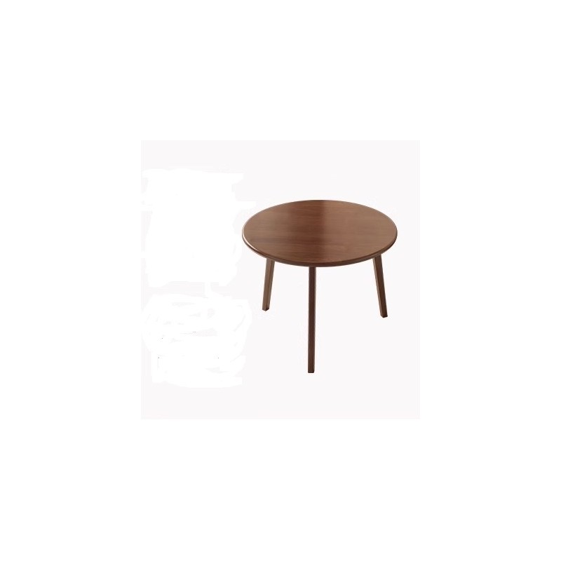MESA DE MADERA REDONDA COLOR NOGAL DIAMETRO 70CM