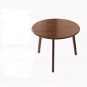 MESA DE MADERA REDONDA COLOR NOGAL DIAMETRO 70CM