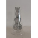 Florero conico 3 esferas cuello alto de 17 cm de alto x 8 cm de base color gris