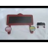 Perchero de metal doble con pizarra 2 perchas