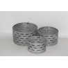 Set de 3 canastas redondas en metal calado