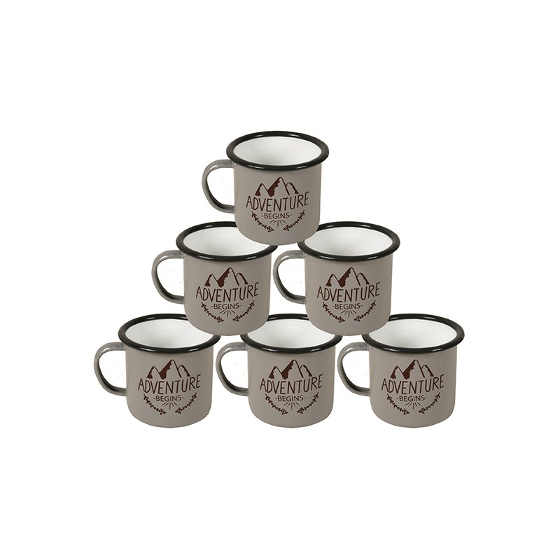 Set x 6 jarro mug adventure diam 9x8cm