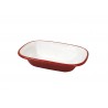 Fuente rectangular rojo interior blanco med 16x12x3cm