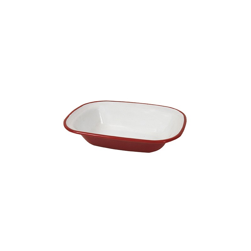 Fuente rectangular rojo interior blanco med 21x16x5cm
