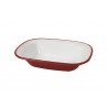 Fuente rectangular rojo interior blanco med 21x16x5cm