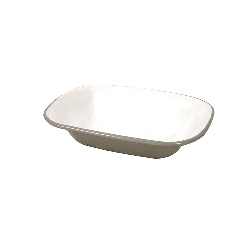 Fuente rectangular gris interior blanco 21x16x5cm