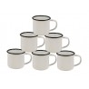 Set x 6 jarro mug  borde negro diam 9x8cm