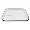 Bandeja de servicio 3 divisiones borde negro med 24x21x3cm