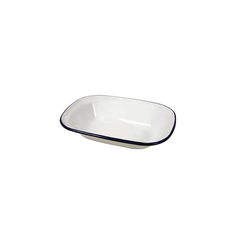 Fuente rectangular borde azul 26x19x5cm