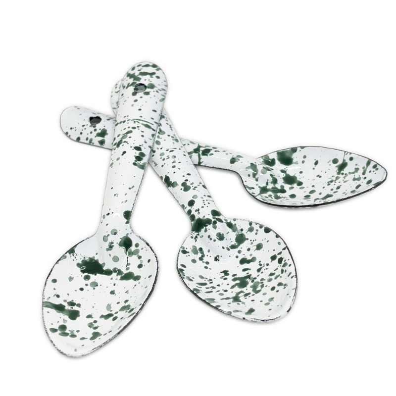 Cuchara salpicado verde medida 15x4cm